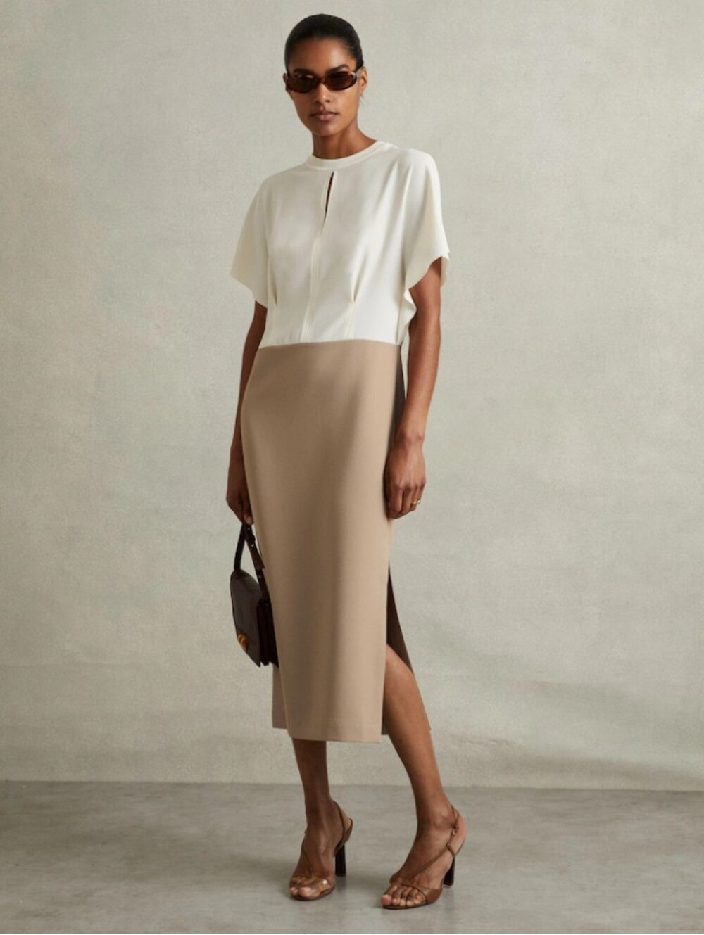 Reiss Miller Color Block Midi Dress Size 4
